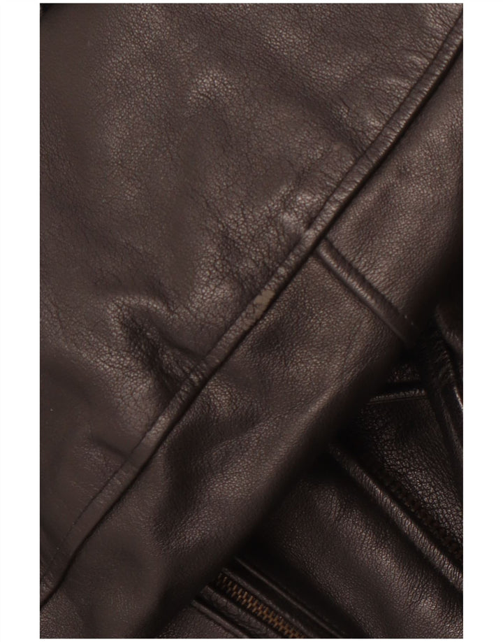 Jaqueta masculina de couro VINTAGE para motociclista UK 36 pequena preta