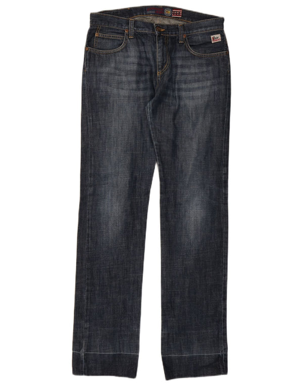 Calça jeans reta feminina Roy Rogers W32 L33 azul marinho