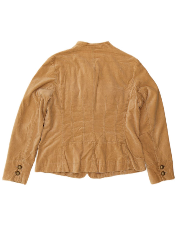 Jaqueta blazer feminina de veludo com 5 botões Boden Reino Unido 16 grande algodão bege