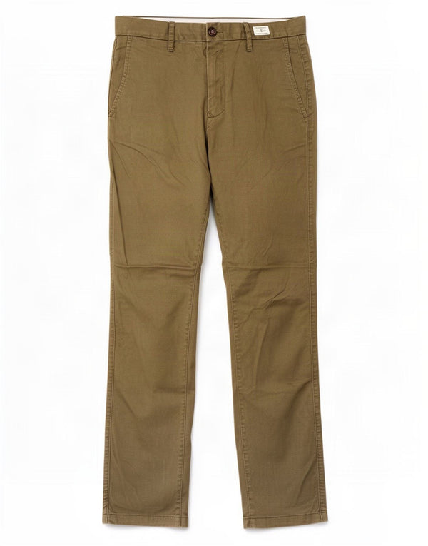 Tommy Hilfiger Mens Slim Chino Calças W31 L30 Algodão Cáqui