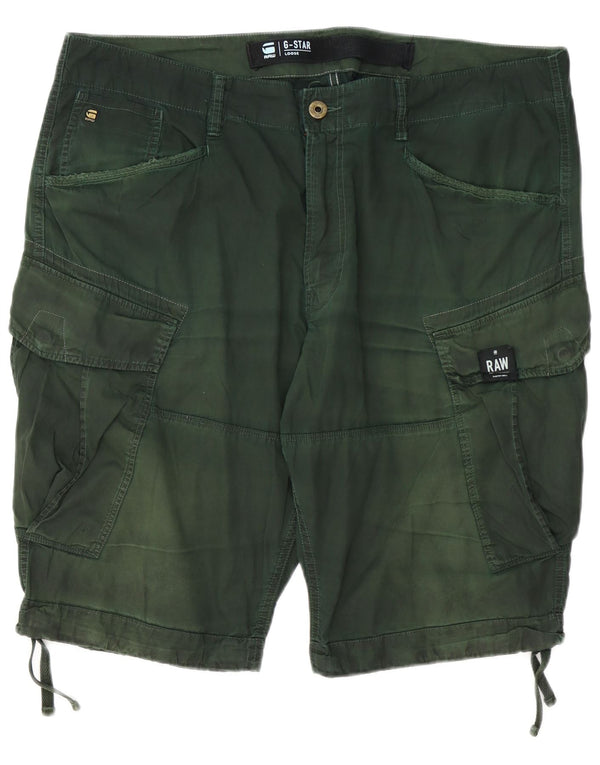 G-STAR Mens Loose Fit Cargo Shorts W40 XL Algodão Verde