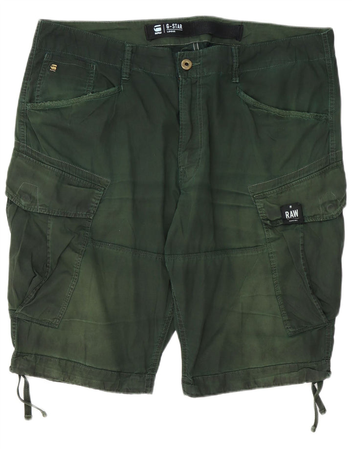 G-STAR Mens Loose Fit Cargo Shorts W40 XL Algodão Verde