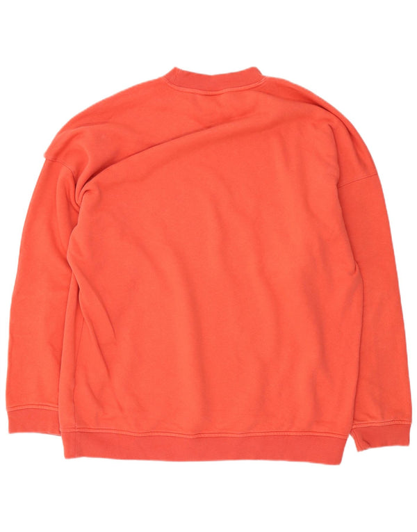 Adidas Mens Graphic Moletom Jumper Grande Algodão Laranja