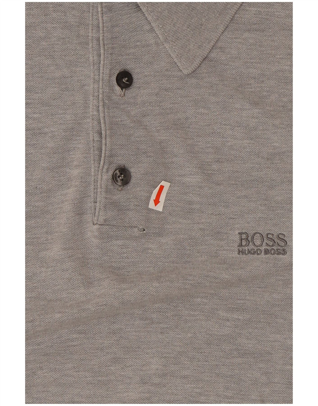 Camisa polo masculina Hugo Boss algodão manchado cinza médio