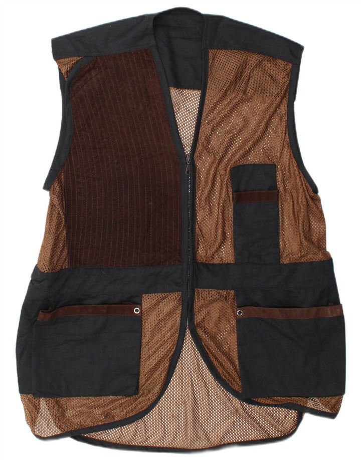 Colete utilitário masculino vintage grande patchwork multicolorido