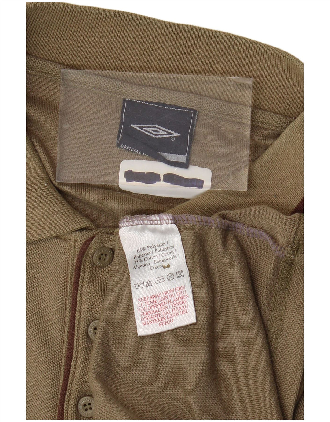 Camisa polo masculina UMBRO grande poliéster cáqui