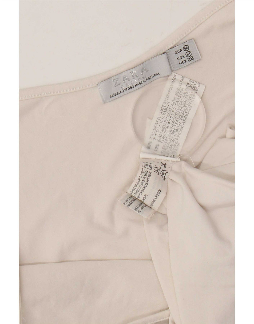 Zara Womens Cami Top UK 12 Médio Bege Nylon