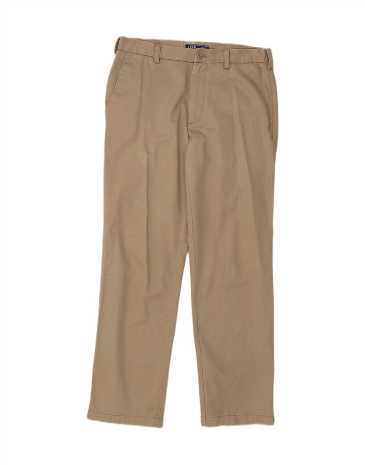 IZOD Mens Straight Chino Trousers W32 L32 Beige Cotton Vintage Izod and Second-Hand Izod from Messina Hembry 