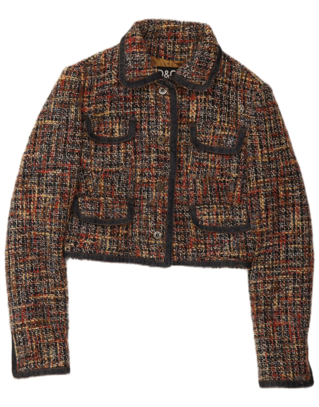 Jaqueta blazer feminina DOLCE & GABBANA UK 12 média multicolorida manchada