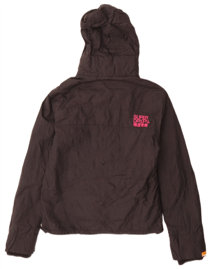 Jaqueta corta-vento feminina Superdry com capuz Reino Unido 16 grande nylon preto