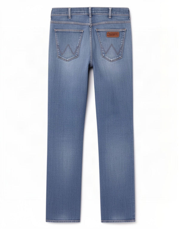 Wrangler Mens Greensboro Straight Jeans W32 L32 Azul Algodão