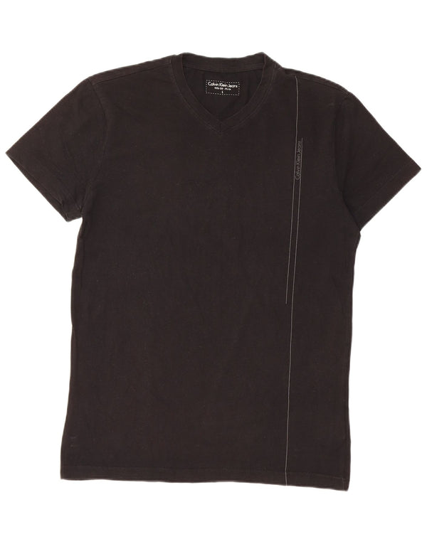 Camiseta masculina Calvin Klein Jeans grande algodão preto