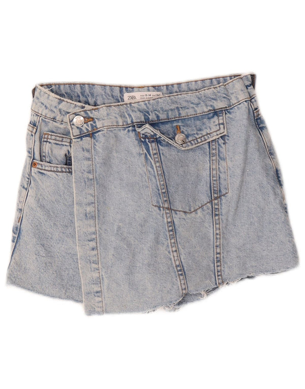 Shorts jeans femininos Zara 13-14 anos W26 algodão azul