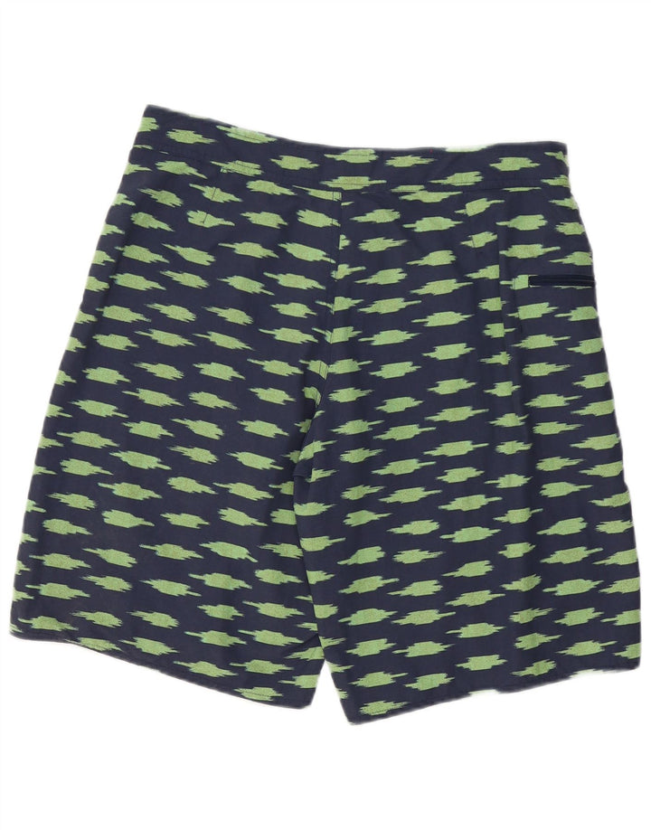 Shorts de banho masculino Patagonia Abstract Pattern grande poliéster azul marinho