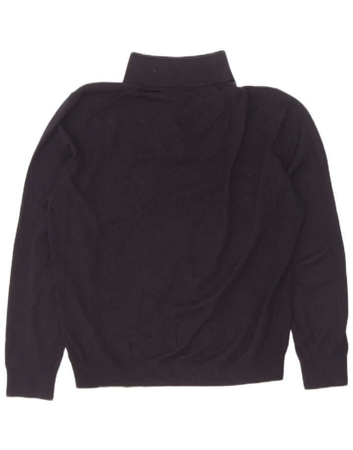 Suéter masculino Reiss com zíper e gola XL de lã preta