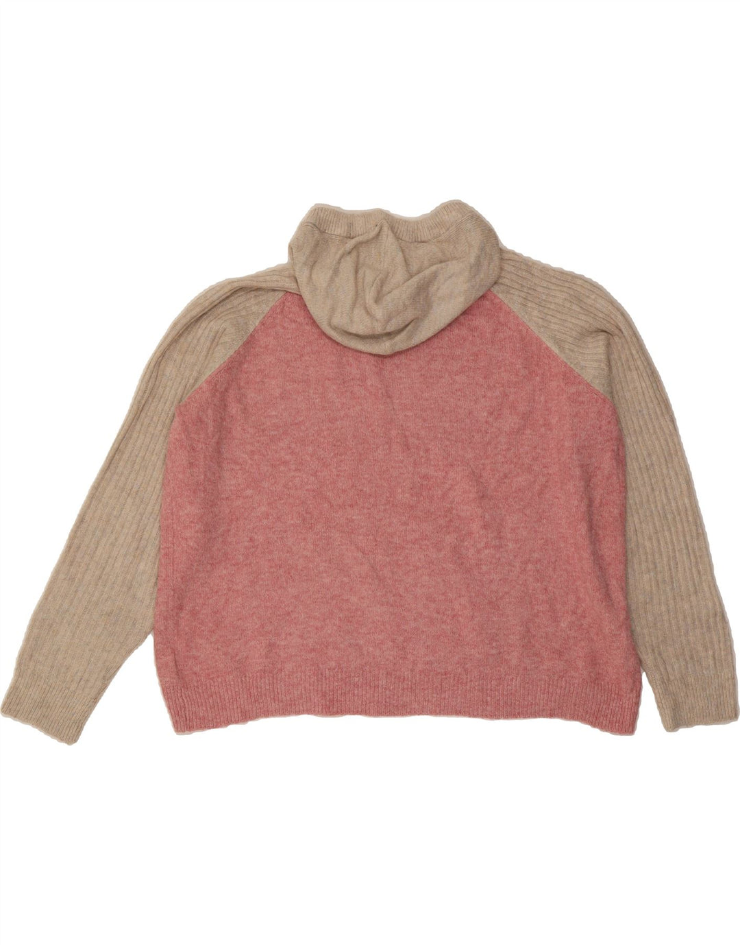 MARKS & SPENCER Womens Overshirt Jumper Sweater UK 18 XL Pink Colourblock Vintage Marks & Spencer and Second-Hand Marks & Spencer from Messina Hembry 