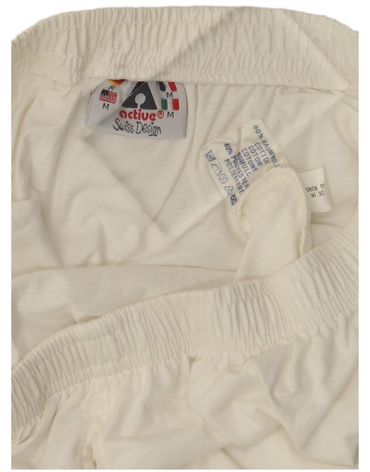 ACTIVE Minissaia feminina gráfica média W30 algodão branco