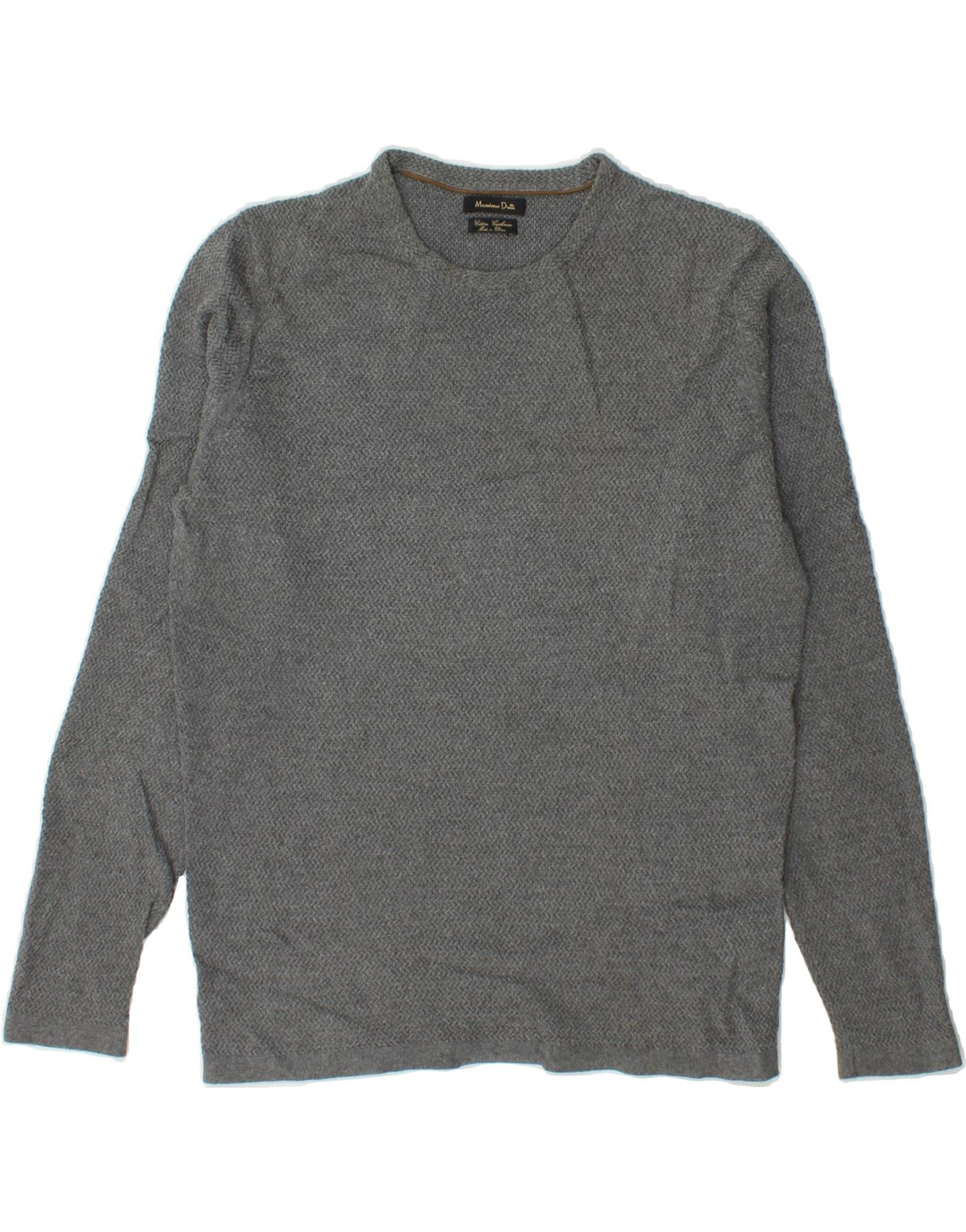 MASSIMO DUTTI Womens Crew Neck Jumper Sweater UK 10 Small Grey Cotton Vintage Massimo Dutti and Second-Hand Massimo Dutti from Messina Hembry 