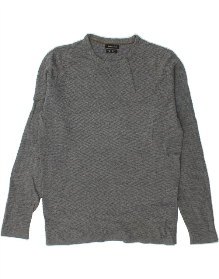 MASSIMO DUTTI Womens Crew Neck Jumper Sweater UK 10 Small Grey Cotton Vintage Massimo Dutti and Second-Hand Massimo Dutti from Messina Hembry 