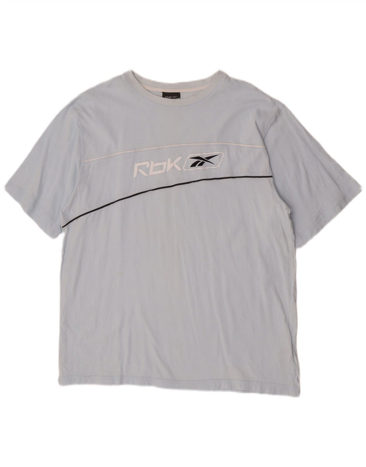 Camiseta gráfica masculina Reebok Top 2XL algodão azul