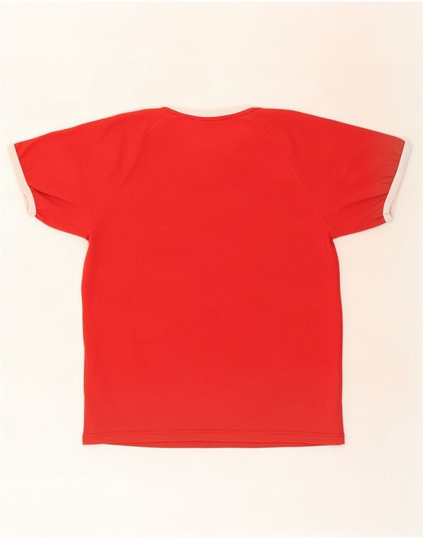 Adidas Mens T-Shirt Top Grande Algodão Colorblock Vermelho