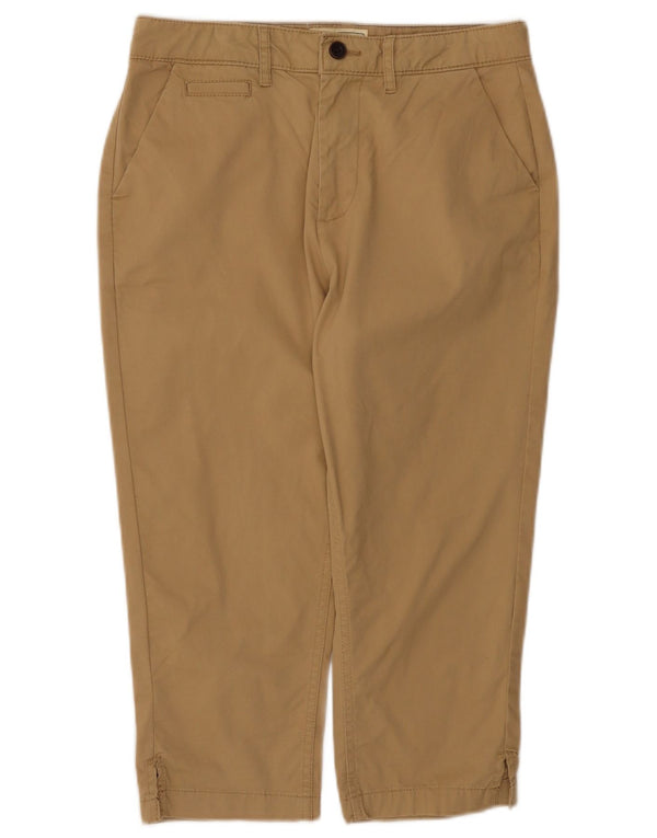 Calça Capri Feminina Fat Face UK 10 Pequena W30 L20 Algodão Bege