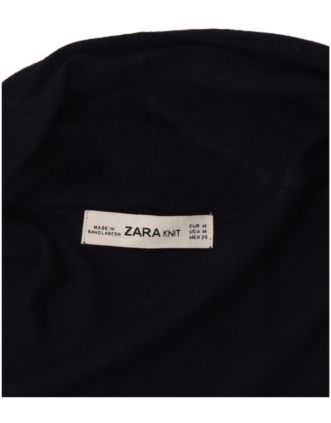 Zara Suéter Cardigan Aberto Feminino Reino Unido 12 Médio Azul Marinho