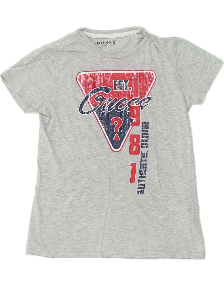 GUESS Boys Graphic T-Shirt Top 11-12 Years Grey Cotton | Vintage Guess | Thrift | Second-Hand Guess | Used Clothing | Messina Hembry 