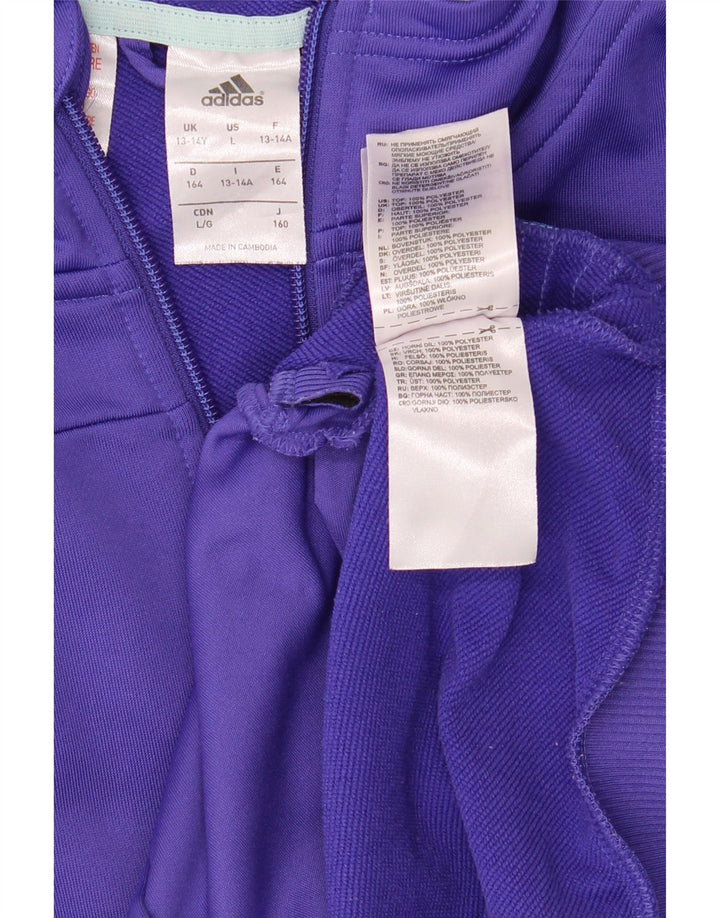 ADIDAS Menino Zip Hoodie Sweater 13-14 Anos Roxo Poliéster