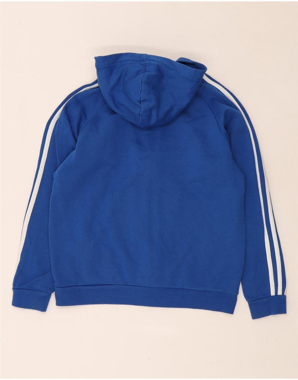 ADIDAS Meninos Zip Hoodie Sweater 11-12 Anos Azul Algodão