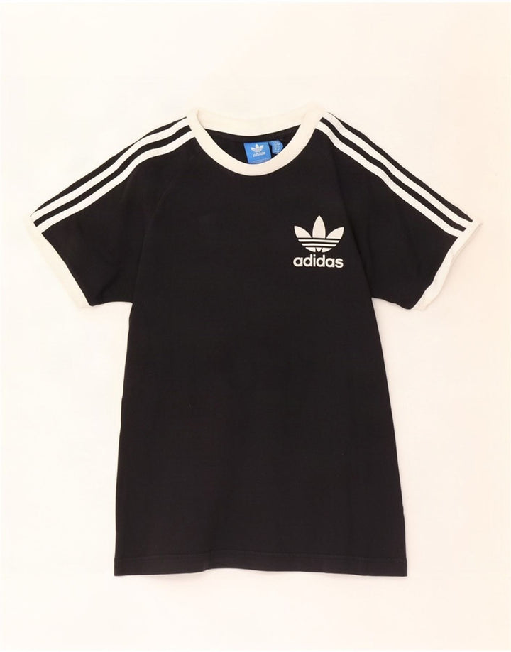 Adidas Mens Camiseta Top Pequeno Algodão Preto