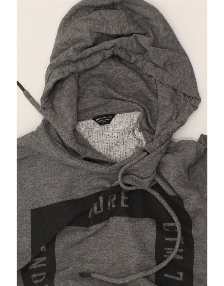 JACK & JONES Mens Graphic Hoodie Jumper Large Grey Cotton Vintage Jack & Jones and Second-Hand Jack & Jones from Messina Hembry 