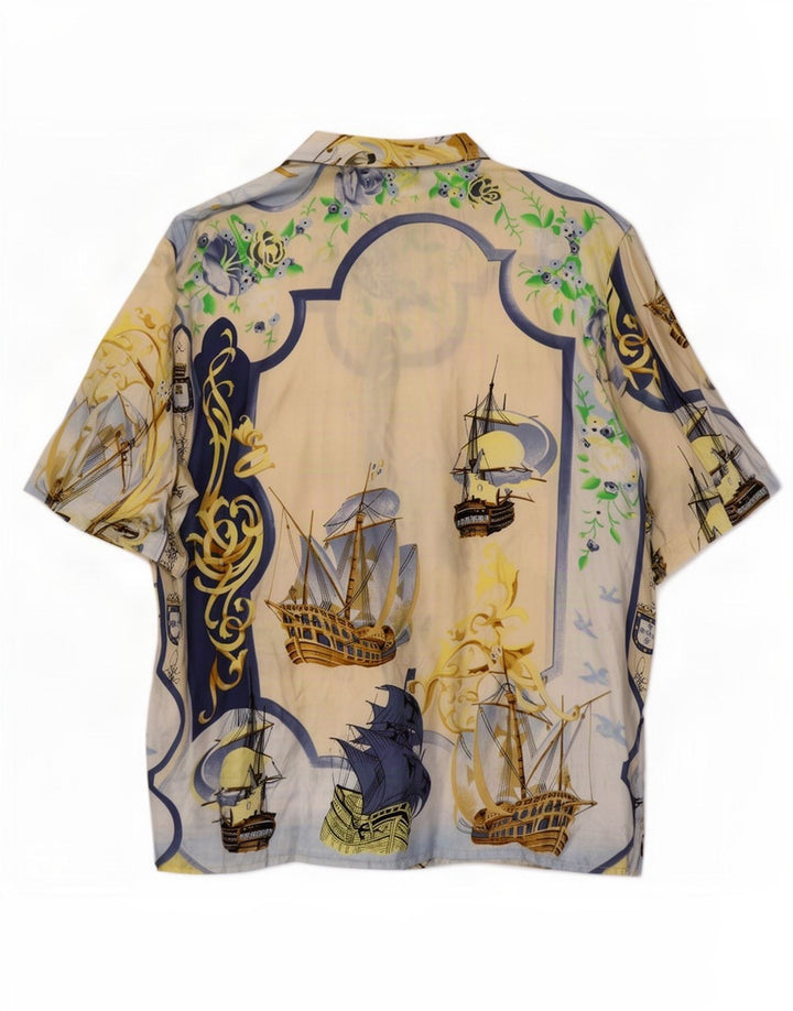 Blusa feminina Antonette com camisa gráfica grande EU 44 XL bege náutico
