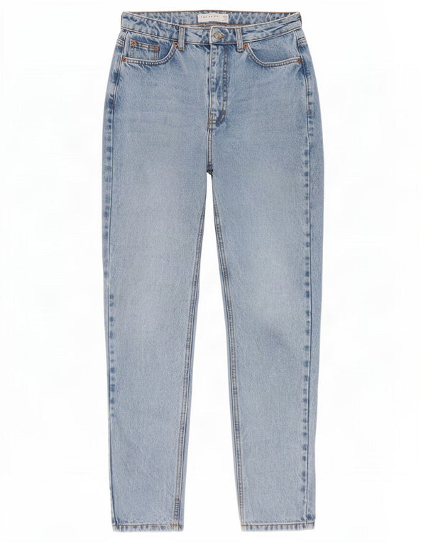 Topshop feminino Mom Tapered Jeans W28 L34 Azul Algodão
