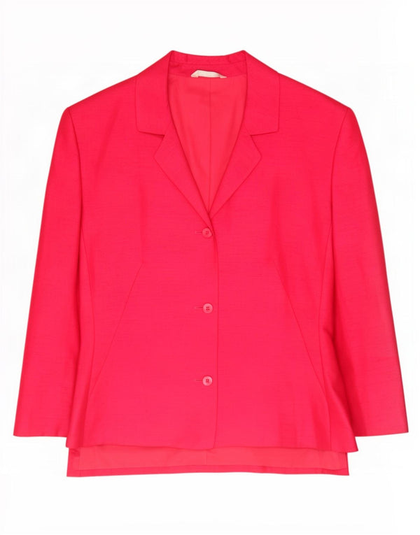 Jaqueta blazer feminina de 3 botões Marks & Spencer Reino Unido 16 grande poliéster rosa