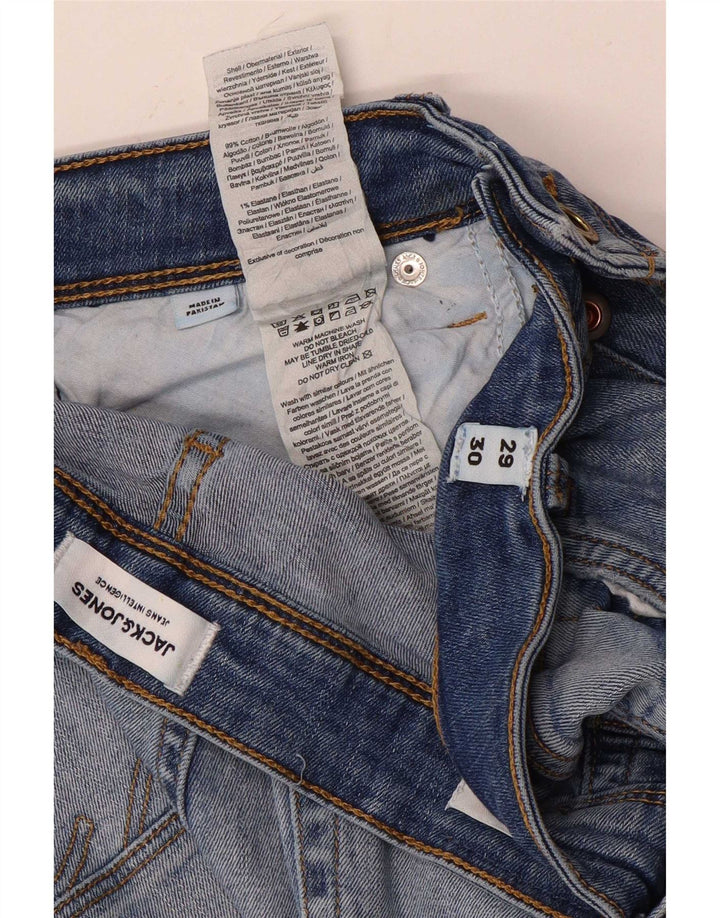 Jeans masculinos Jack & Jones desgastados slim W29 L30 algodão azul