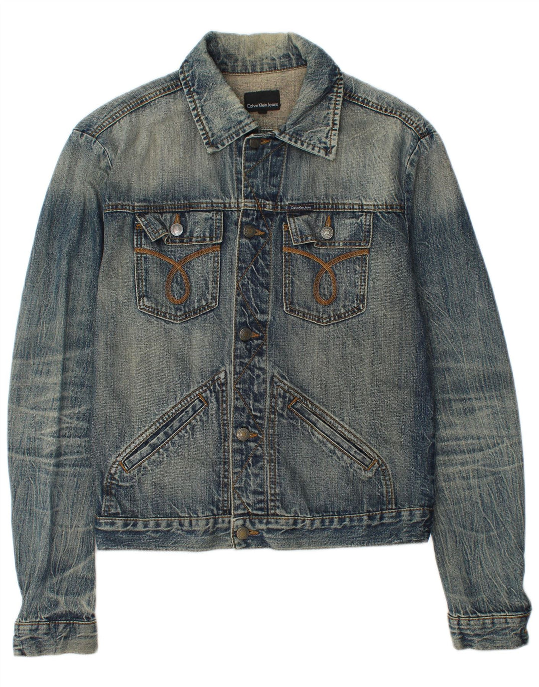 Jaqueta jeans masculina CALVIN KLEIN JEANS Reino Unido 38 algodão azul médio