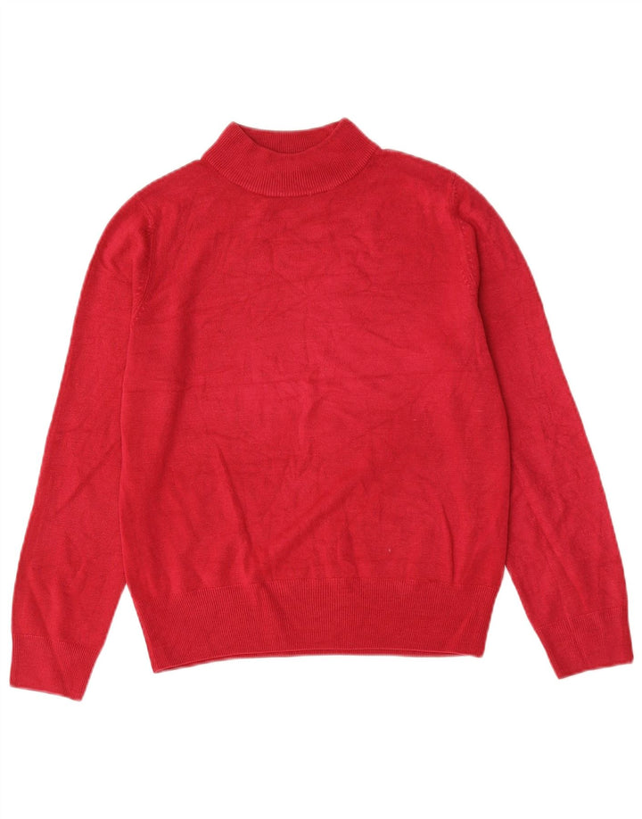 Suéter feminino Marks & Spencer com gola tartaruga Reino Unido 12 acrílico vermelho médio