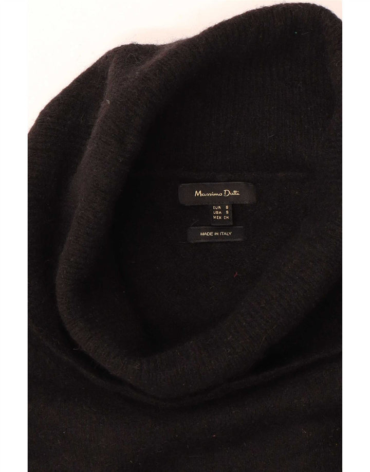 Suéter feminino Massimo Dutti com gola redonda grande Reino Unido 10 pequeno preto