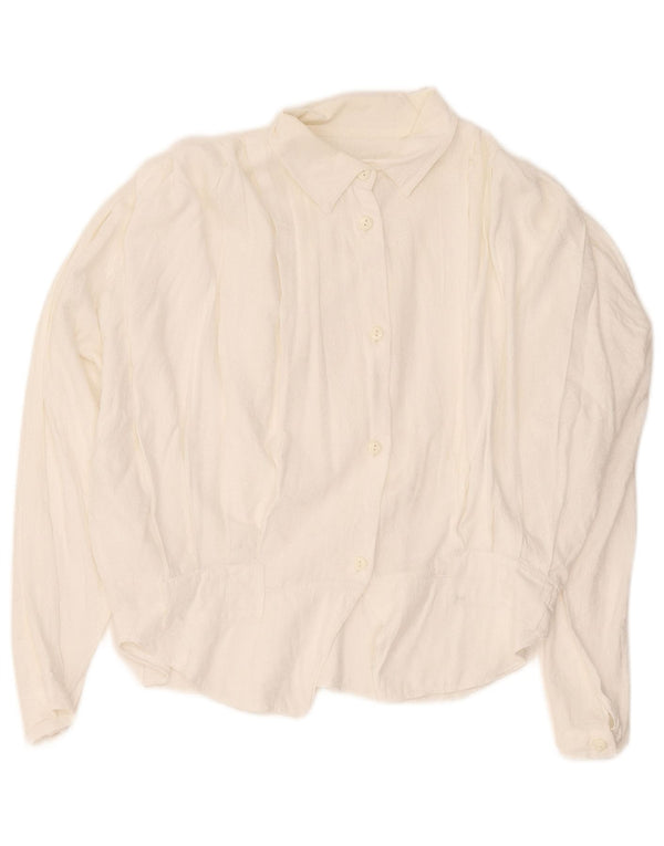 Blusa feminina vintage UK 16 grande algodão branco