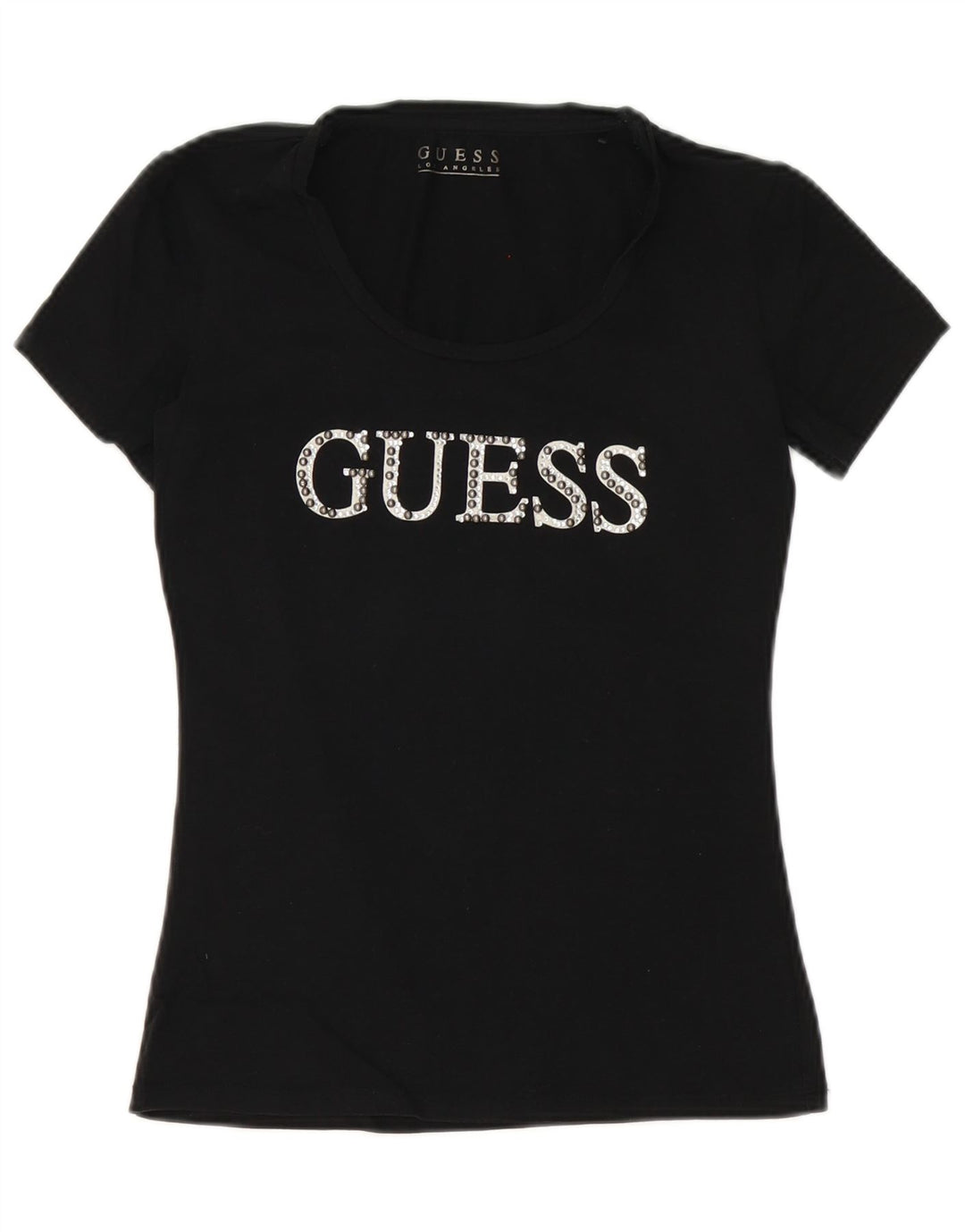 Camiseta feminina Guess com estampa gráfica UK 10 pequena preta