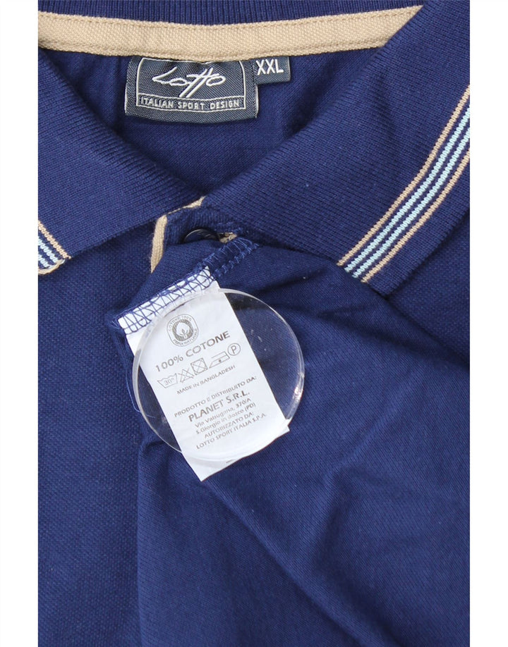 Camisa polo masculina LOTTO 2XL algodão azul