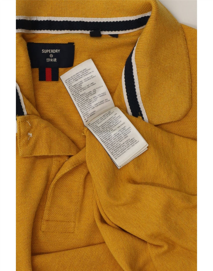 Camisa polo masculina SUPERDRY grande algodão amarelo