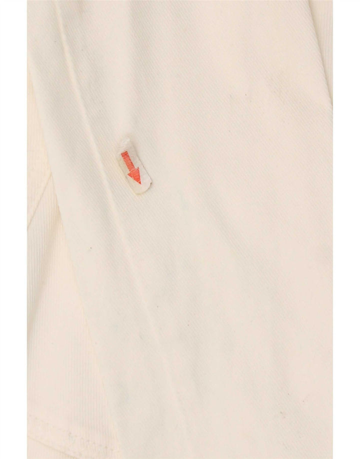 Jaqueta blazer feminina Armani Jeans com 3 botões Reino Unido 10 pequeno algodão branco