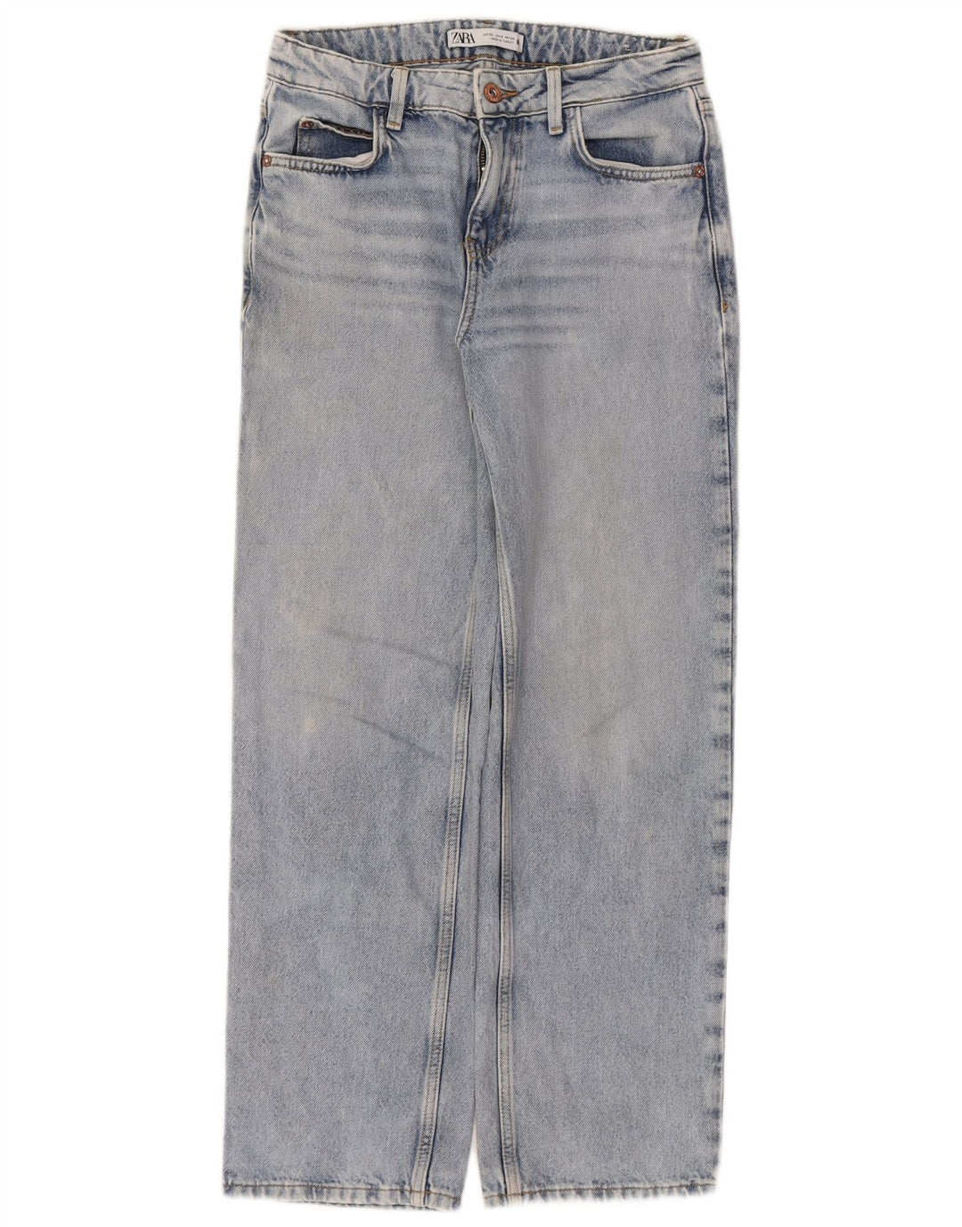 ZARA Jeans retos femininos W22 L28 algodão azul