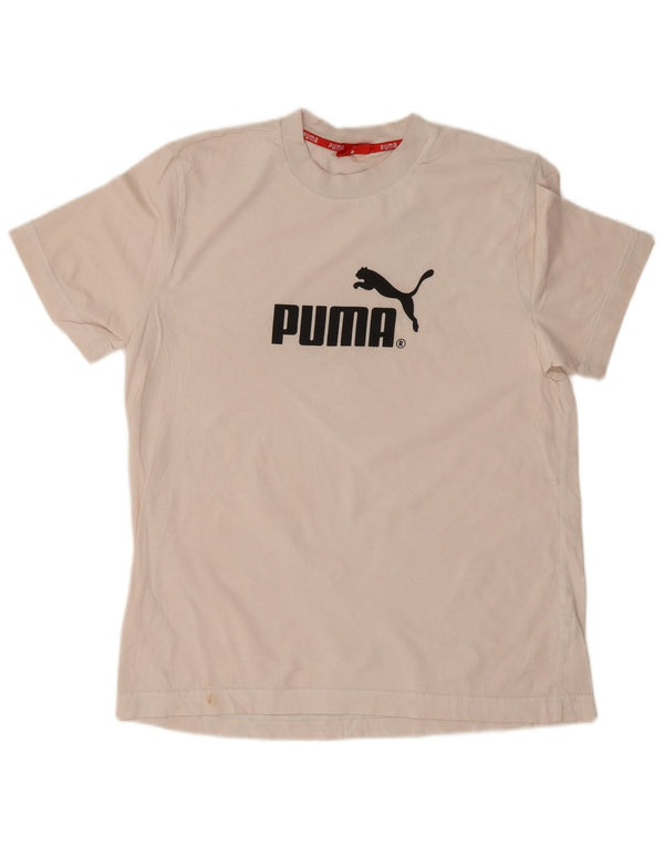 Puma Mens Graphic T-Shirt Top Grande Algodão Branco