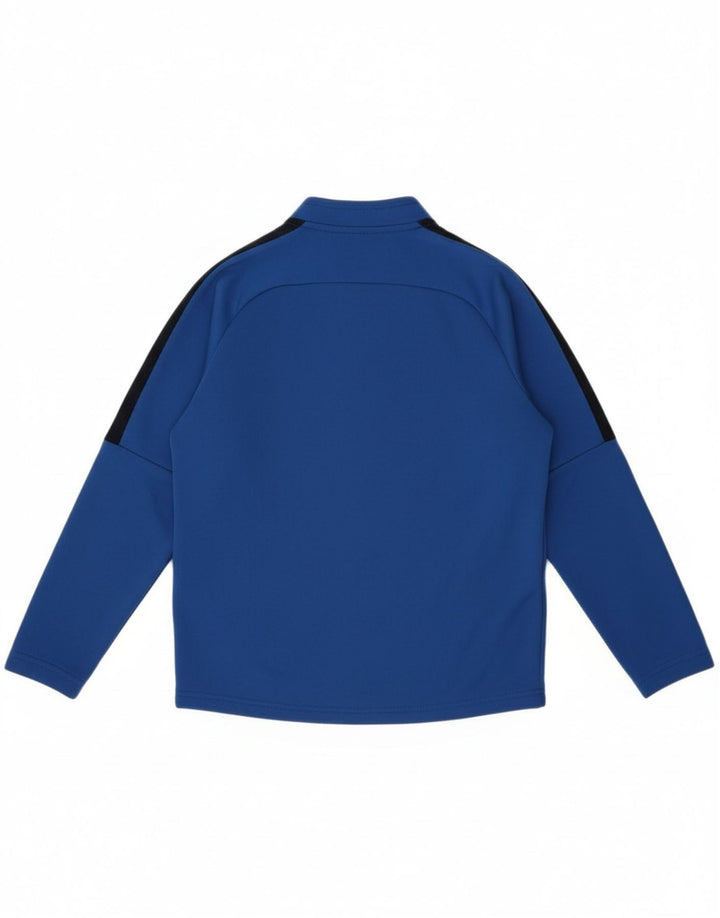 NIKE Boys Zip Neck Tracksuit Top Jacket 8-9 Years Small Blue Colourblock