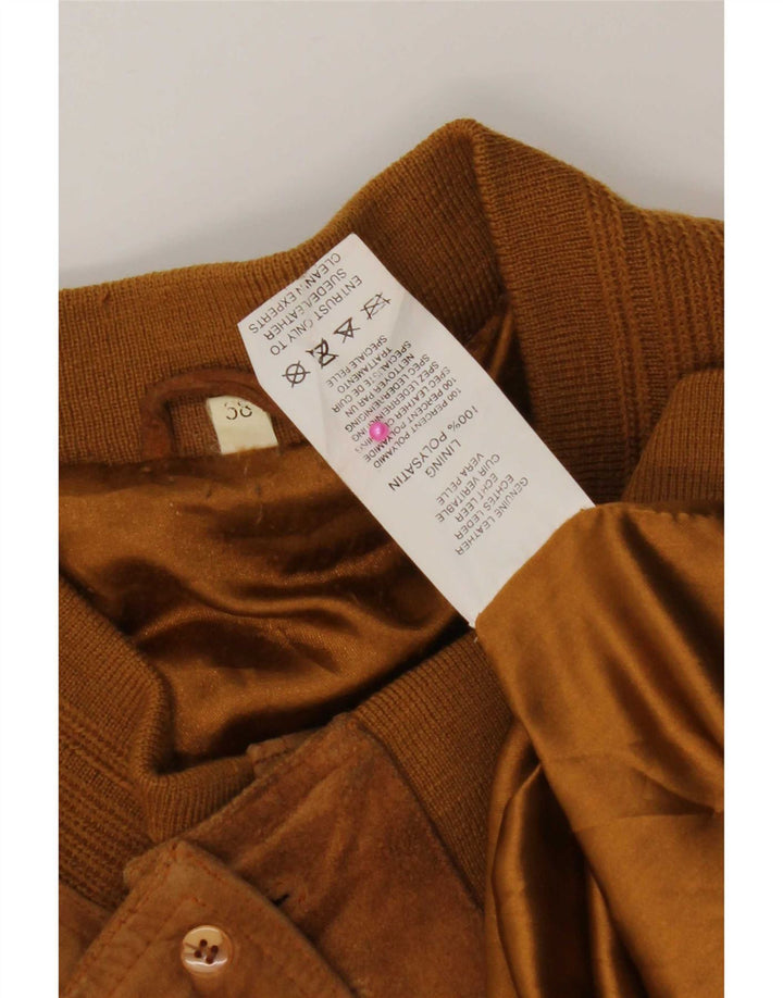 Jaqueta bomber masculina vintage de camurça IT 58 4XL couro marrom