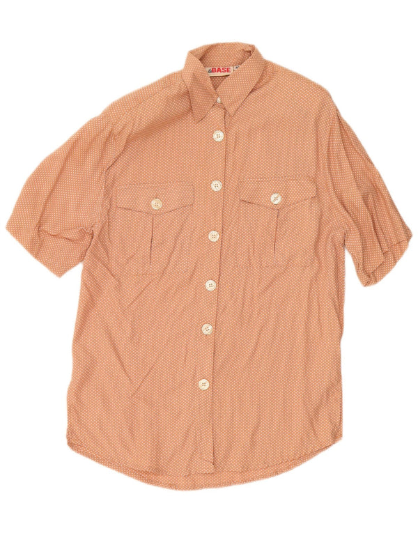 Camisa feminina vintage de manga curta IT 44 médio laranja manchado