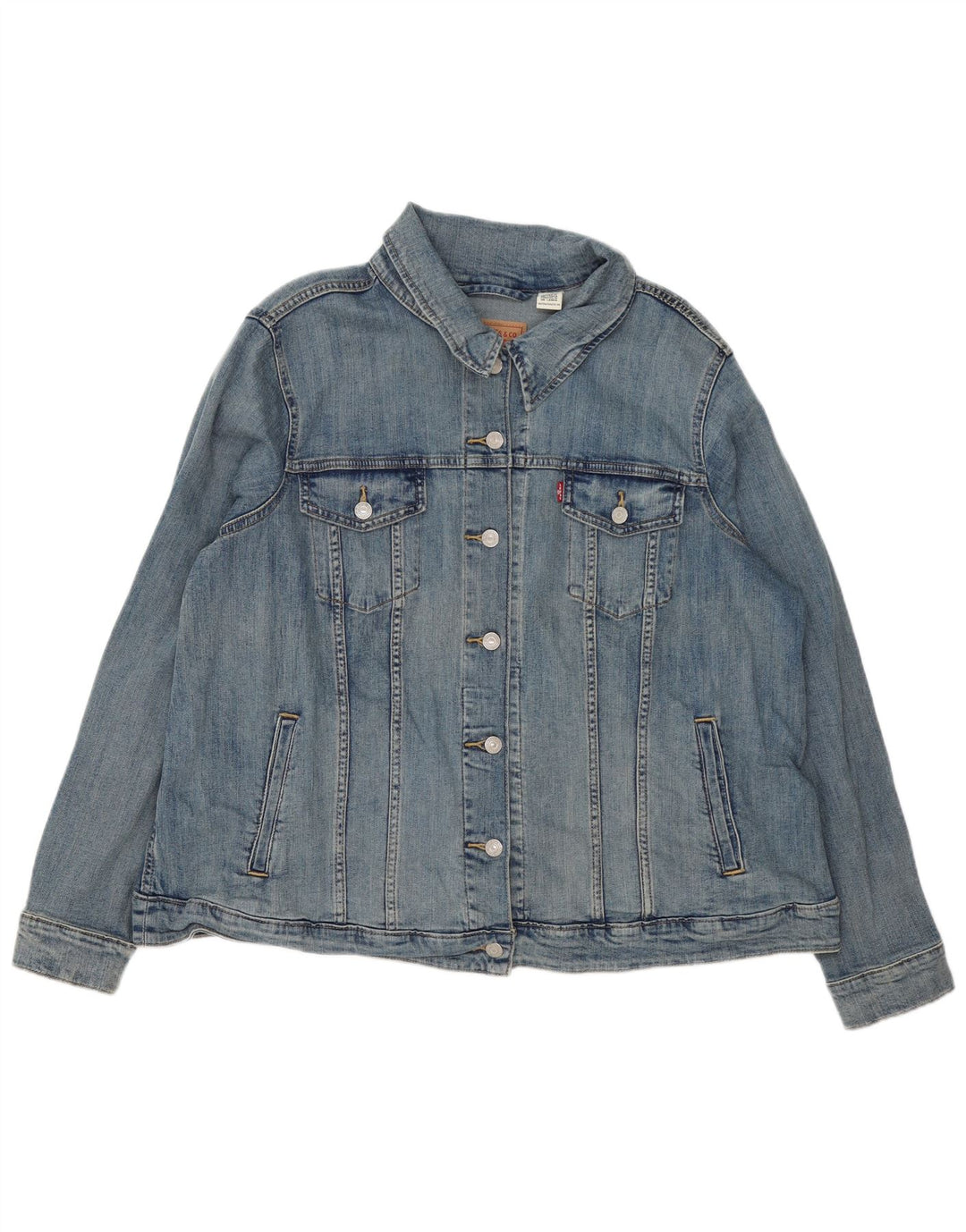 Jaqueta jeans feminina Levi's UK 22 3XL azul algodão clássico